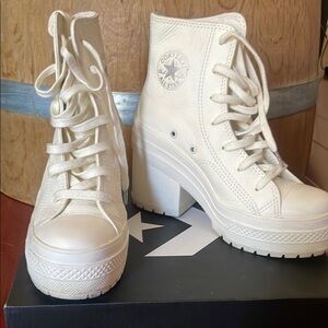 Converse Cream Platform Heeled High-Top Boots